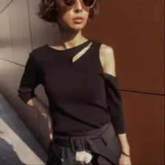 SLIP NECK KNIT アメリ　ameri vintage 半袖　ニット
