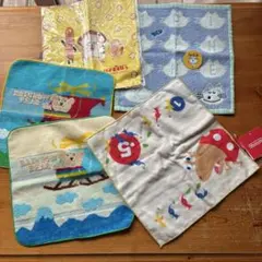 キッズ　キャラクターハンカチ　５枚セット