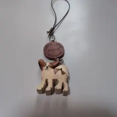 パピヨン木製犬型ストラップ