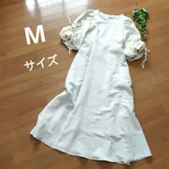 袖ボリュームワンピ　ロングワンピース　アースミュージックアンドエコロジー