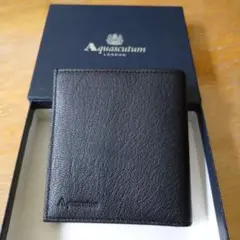 Aquascutum バーネット ブラック二折財布 守屋ライセンス日本製 未使用