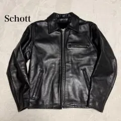 【状態良好】ショット シングルライダースジャケット ボアライナー付き 黒