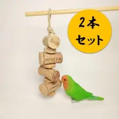 バードトイ「カジカジ　5連打ち抜きコルクver.　2本セット」インコ　鳥おもちゃ