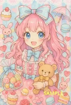 【在庫処分セール】愛瑠オリジナルイラスト 水彩風イラスト 癒し系 No.89