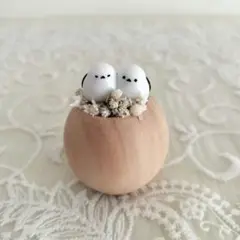 再再販♪コロンとしたシマエナガオブジェ（カップル）