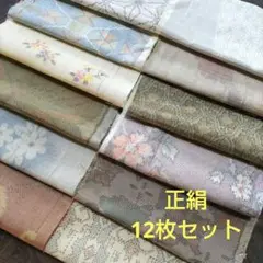(T13) 正絹　白大島紬　白小千谷紬　解き洗い　 12枚セット