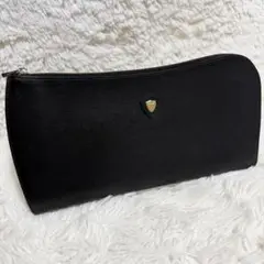 【極美品】シャンボールセリエ　ゴールドロゴ　クラッチバッグ　シボ革　ブラック