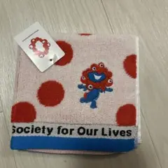 万博　ミャクミャク　ドット　ハンカチ　タオル
