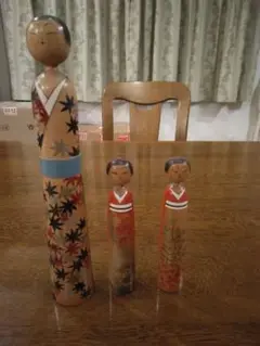 高野与八 秋田こけし 創作こけし 3体