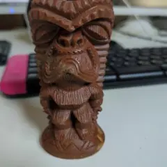 ハワイ製 ハパウッド トーテムポール置物