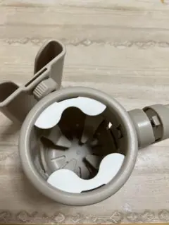 クリップ付き2カップホルダー ベージュ　携帯ホルダー