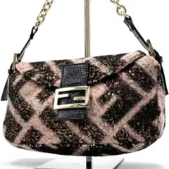 2*5様 FENDI ブラック マンマバケット　スパンコール バッグ 2*5様 FENDI ブラック マンマバケットスパンコール バッグ