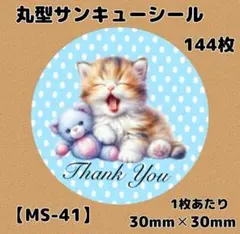 【MS-41】サンキューシール144枚/ケア/ほんのきもち/宛名/差出人/配達員