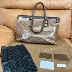 【GUCCI】グッチ GGキャンバス レザー トートバッグ ショルダー