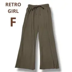 ＊レトロガール＊ オリーブ プリーツデザイン パンツ Fサイズ ストレート