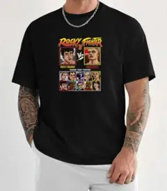 映画ROCKY×ストリートファイター 　Tシャツ サイズ L ブラック