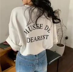 【新品】バックゴロゴTシャツ　M オシャレ　モノトーン
