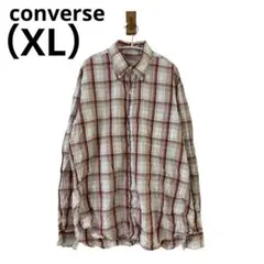0679converseコンバースチェック柄長袖シャツ大人可愛いXLサイズ