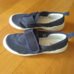 ネイビー ベルクロ スニーカー 25.0cm