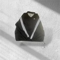 adidas ナイロンジャケット 黒 XXL相当 3本ライン