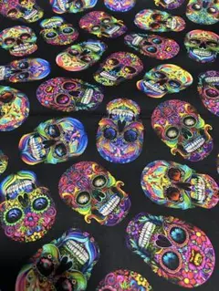 新着タイムレストレジャーUSA輸入コットン生地50cmスカルNo