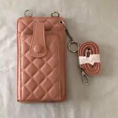 【最終価格❣】レディース ショルダー 財布 携帯 ピンク　携帯ショルダー