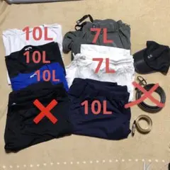 Tシャツ４着　パンツ3本　帽子１つ　ベルト１つ