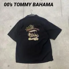 【希少デザイン】00s TOMMY BAHAMA 刺繍プリント　開襟シルクアロハ