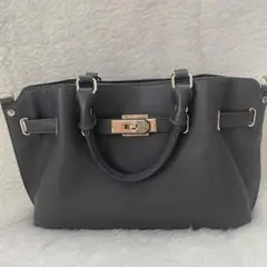 Scrap Book スクラップブック ハンドバッグ グレー ゴールド金具