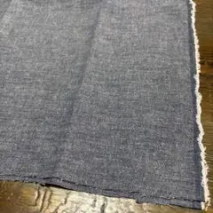未使用 コットン生地 デニムブルー 厚め 布 巾110x56 ハンドメイド 綿