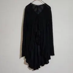 【hicode hiller】（XL）胸元フリルボレロ/体型カバー/重ね着/無地
