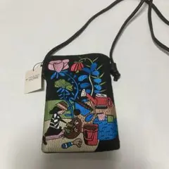 刺繍デザイン スマホショルダーバッグ
