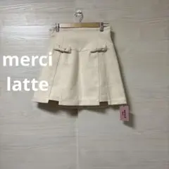 merci latte★新品 タグ付き フレアスカート リボン付き 花柄