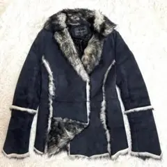 【良品】FIRST AVENUE スペインムートンラム ジャケット紺　SPAIN