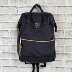 ☆anello　アネロ　ワイヤー入り　リュック　ネイビー　ゴールド