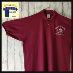 アメリカ古着　半袖ポロシャツ　GILDAN　２XL　刺繍Kappa 　ワイン