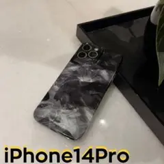 ★在庫処分★iPhone14Pro　ケース　メンズ　ブラック　ホワイト　タイダイ
