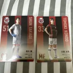 コンサドーレ札幌　33番　近藤友喜　５１番　高木駿　太鼓判カード
