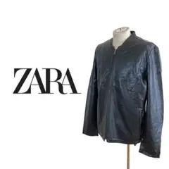 10M838◯ ZARA MAN ブラック レザージャケット アウター 3XL