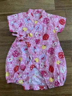 ピンクの甚平 50-60cm 夏祭り