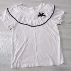 フリル付きホワイトTシャツ　組曲　１４０