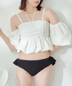 新品タグ付き　3way【Chico】オフショルペプラムベアトップス　ホワイト