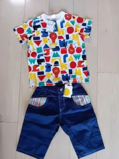 Moujonjon　新品タグ付き半袖Tシャツとハーフパンツセット 110cm
