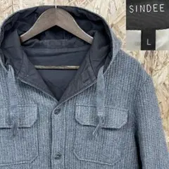 SINDEE リバーシブル マウンテンパーカー 春 Lサイズ グレー×ブラック
