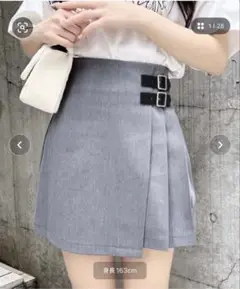 INGNI サイドベルトラッププリーツスカパン free