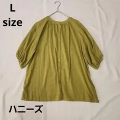 オリーブグリーン 五分袖 シャツ