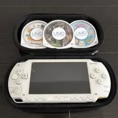 SONY PSP 1000 ホワイト 本体＋UMDソフト3本　ケース付き