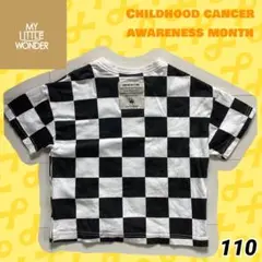 【MY LITTLE WONDER】 チェッカー柄 半袖Tシャツ 110 白黒