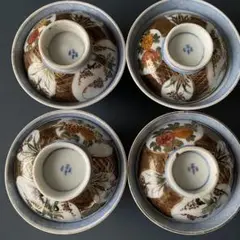 小鉢 小丼 3ケ 冨貴長春 色絵付 鯉 波 希少図柄 窯傷 江戸 小鉢 小丼 3ケ 冨貴長春 色絵付 鯉 波 希少図柄 窯傷 江戸