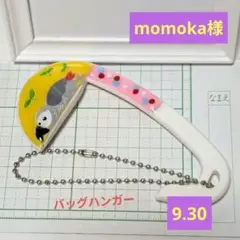 ヨウム（試作）　レジン　バッグハンガー　キーホルダー　リバーシブル　カラスウリ